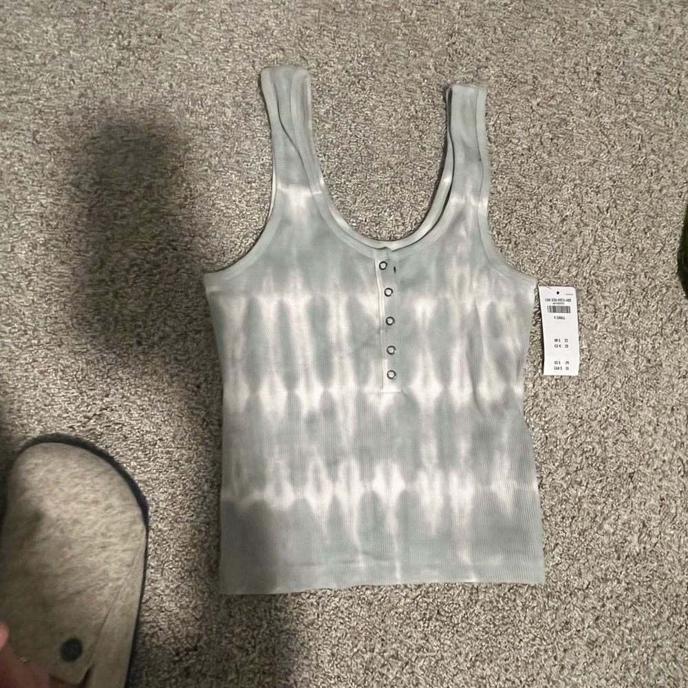 Gray/Green Tie-Dye Women's Tank Top